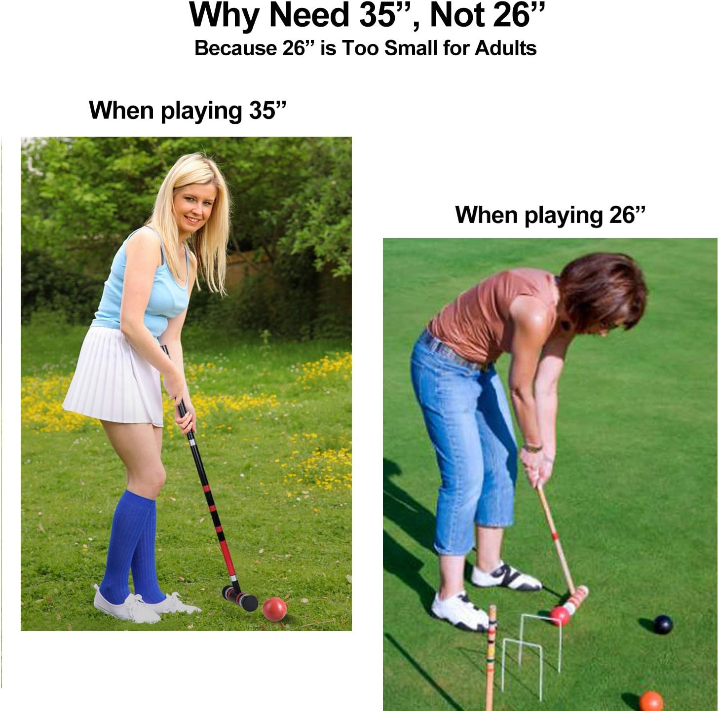 Premium Croquet Set with Carrying Bag, 35 Inch U71435