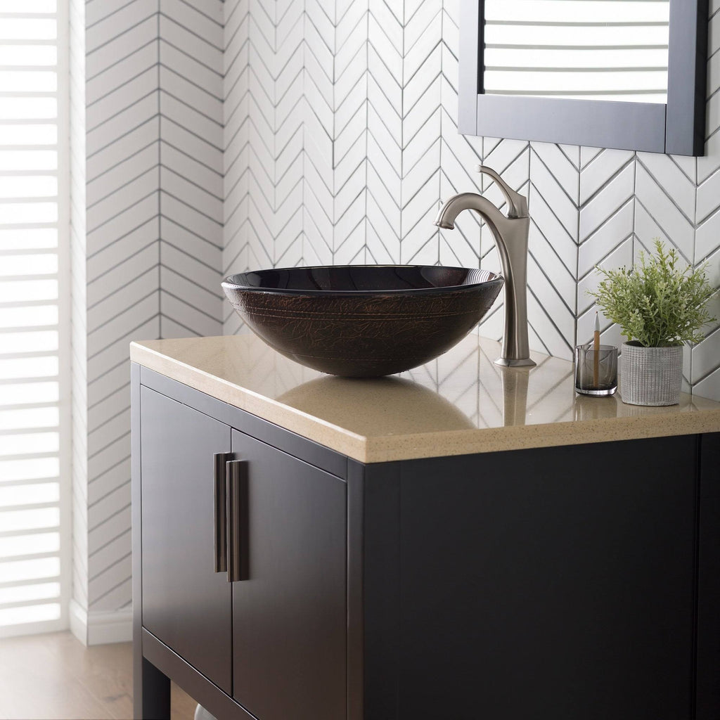 Oil Rubbed Bronze Circular Vessel Bathroom Sink K8043