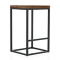 Rustic Metal Square Barstool in Natural Oak B621038