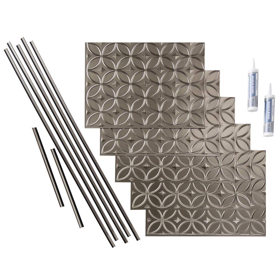 Brushed Nickel 15 Sq. ft. Backsplash Kit P945033