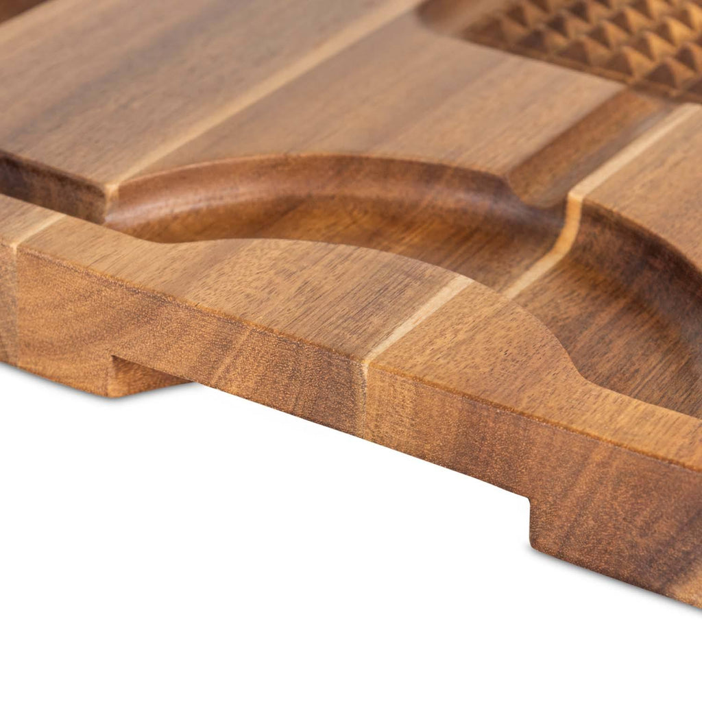 Acacia Carving Board with 3-Piece Carving Set F649
