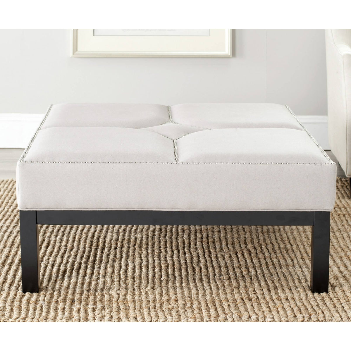 Taupe Cocktail Ottoman V264492