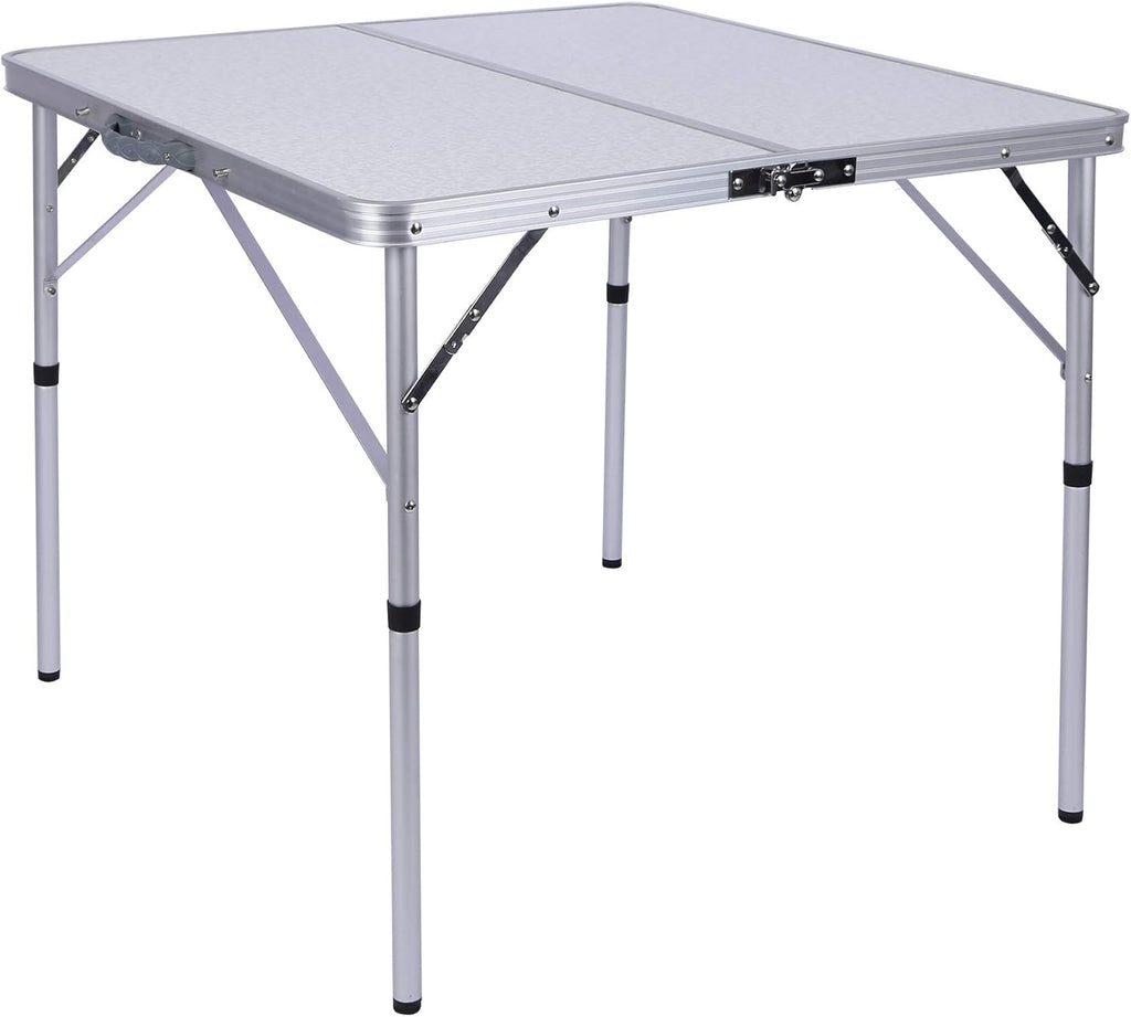 White 24x24 inches Folding Card Table with Waterproof MDF Top H65249