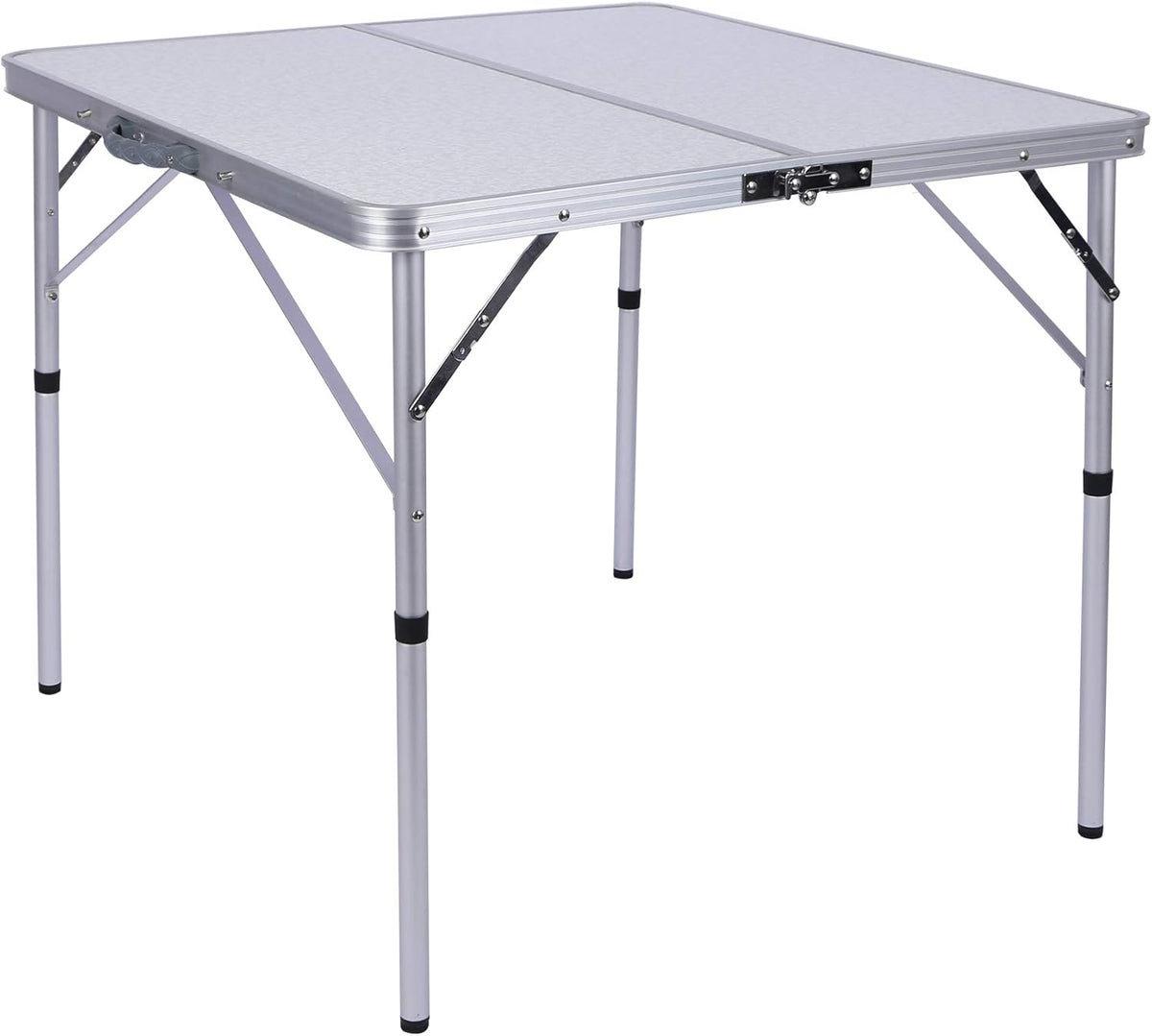 White 24x24 inches Folding Card Table with Waterproof MDF Top H65249