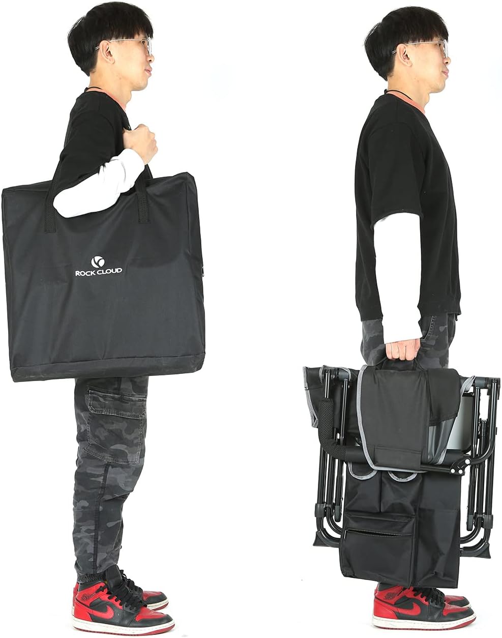 Folding Camping Chair with Storage Pocket and Side Table G333273