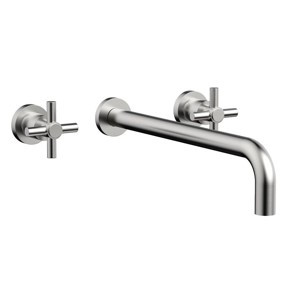 Polished Gold Antiqued Wall Mount Bathroom Sink Faucet C368854