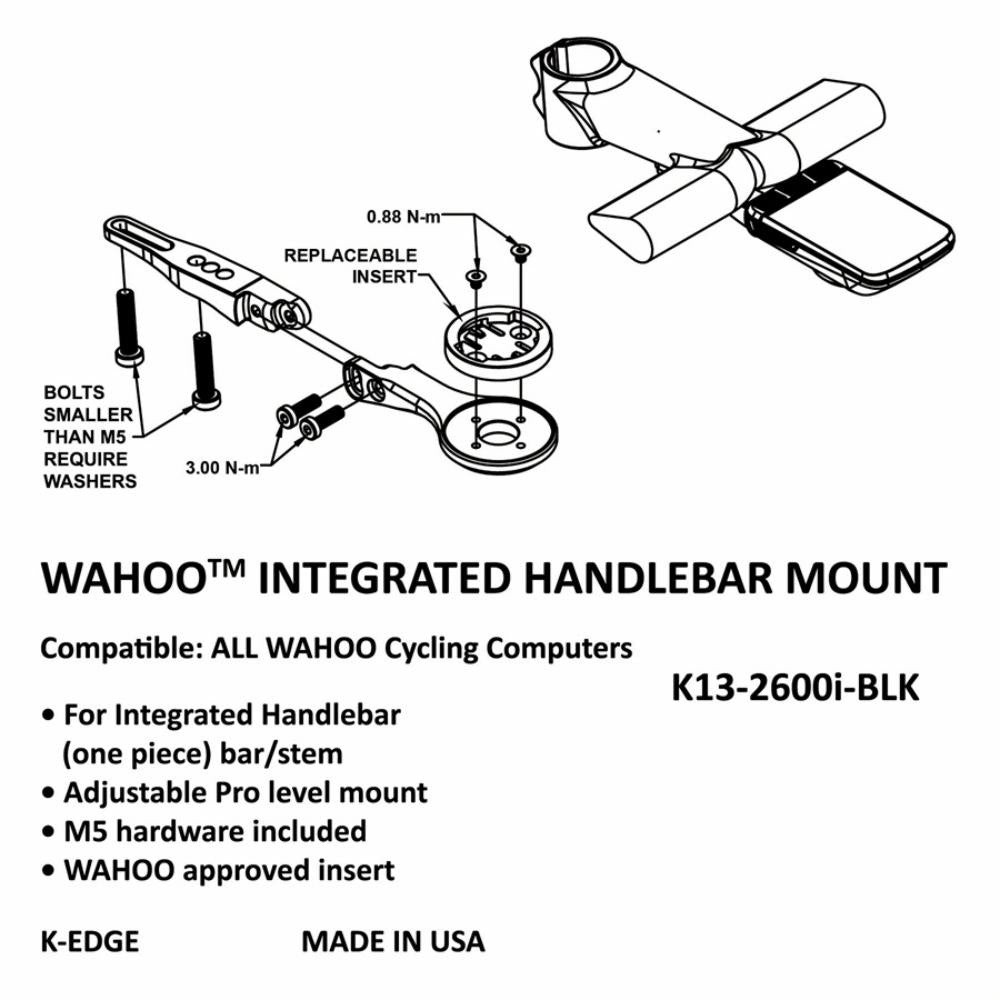 Integrated Handlebar System Mount for Wahoo I309