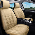 Beige Leather Car Seat Covers for Front Seats X132050