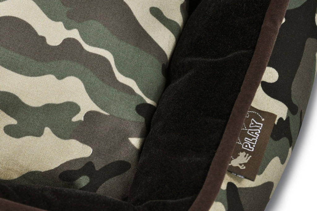 Camouflage Lounge Dog Bed - Green - Large Q388