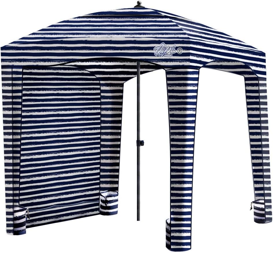 Beach Cabana Canopy, Waterproof, Portable 6' x 6' Beach Shelter with Side Wall Z124657