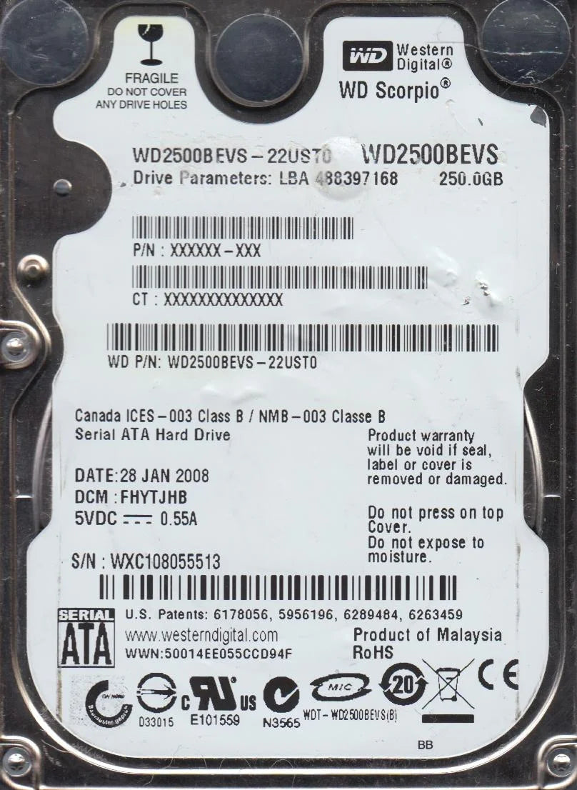 250GB SATA 2.5 Hard Drive Q477876