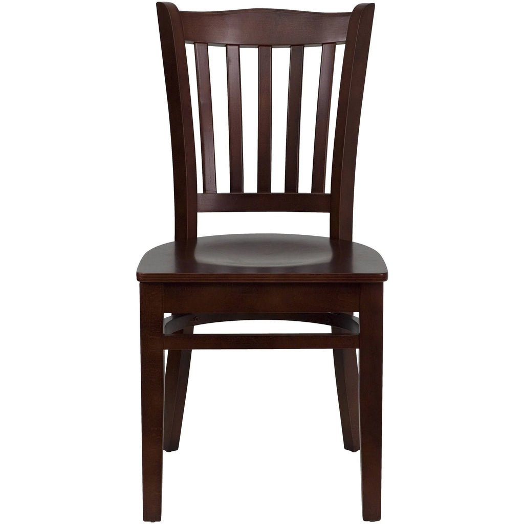 Brown Vertical Slat Back Restaurant Dining Chair Z954