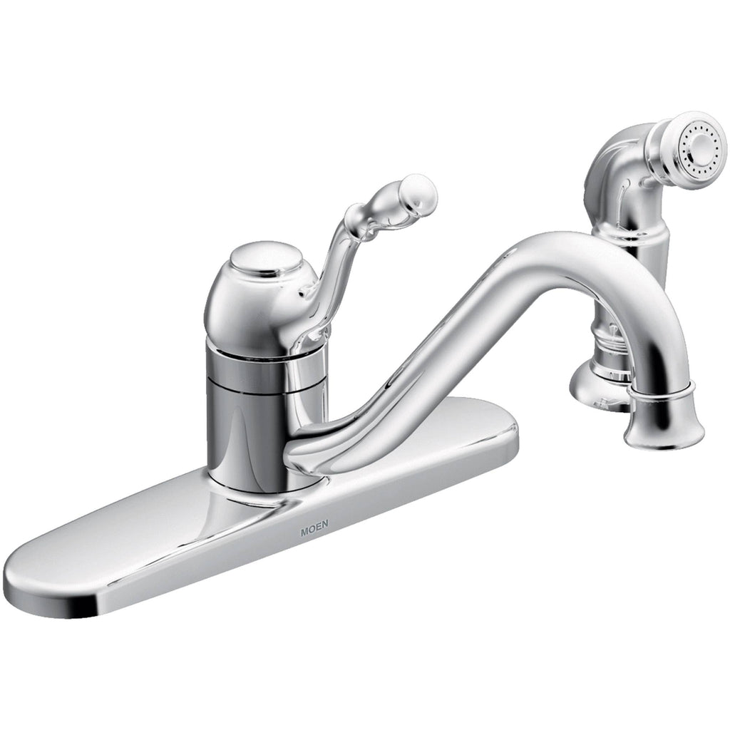 Chrome Single Handle Kitchen Faucet with Side Spray N72241