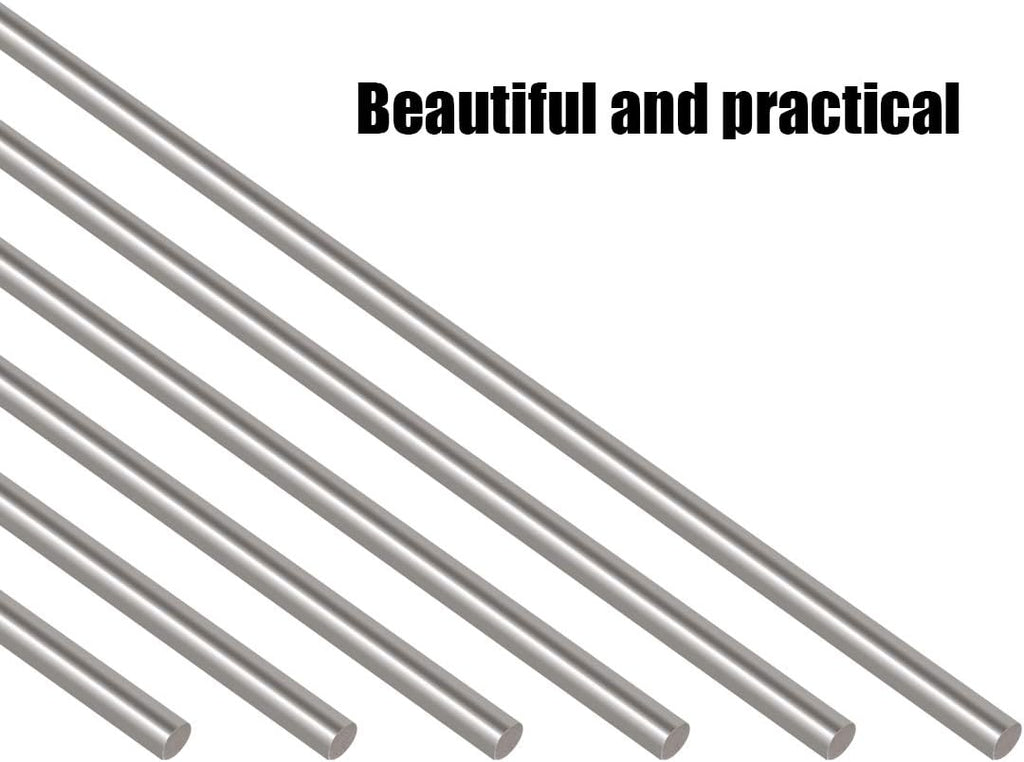 6Pcs 3mm x 300mm Stainless Steel Solid Round Rod Lathe Bar Stock F3008