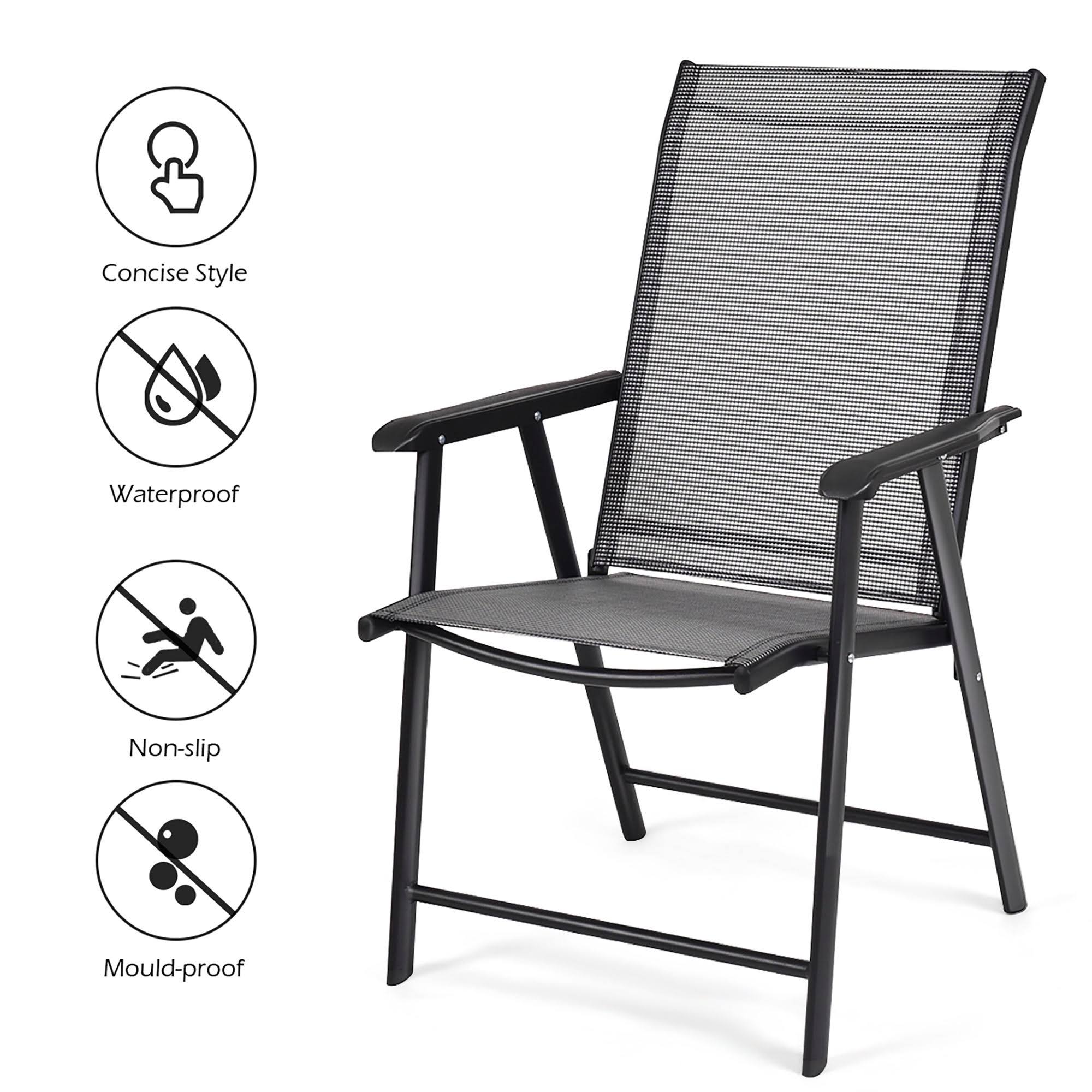 Grey Set of 4 Patio Folding Chairs A61234