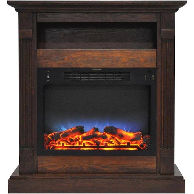 Electric Fireplace Heater with White Mantel and Remote Control G175