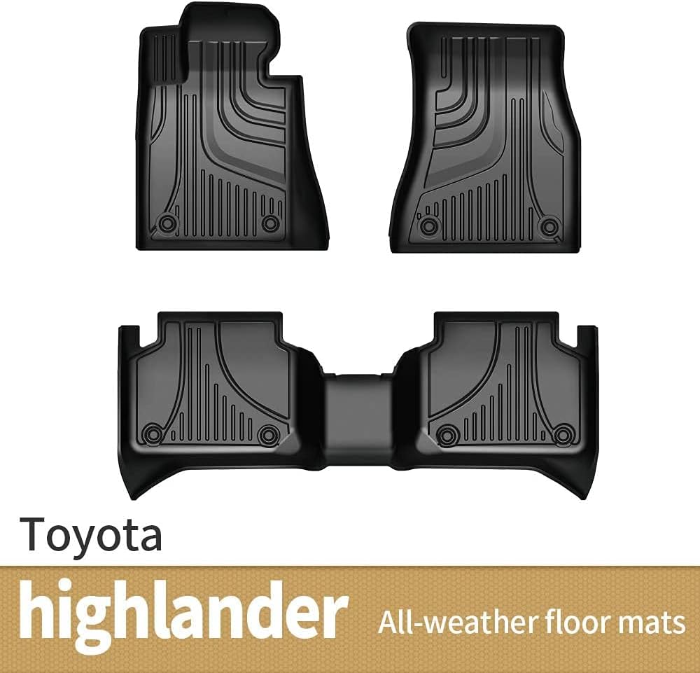 Black Heavy Duty TPE All Weather Car Floor Mats T574