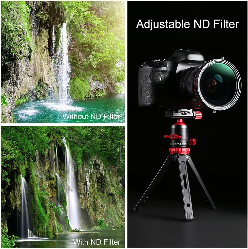 49mm Variable Fader ND2-ND32 ND Filter and CPL Circular Polarizing Filter 2 in 1 Pack of 2 S555