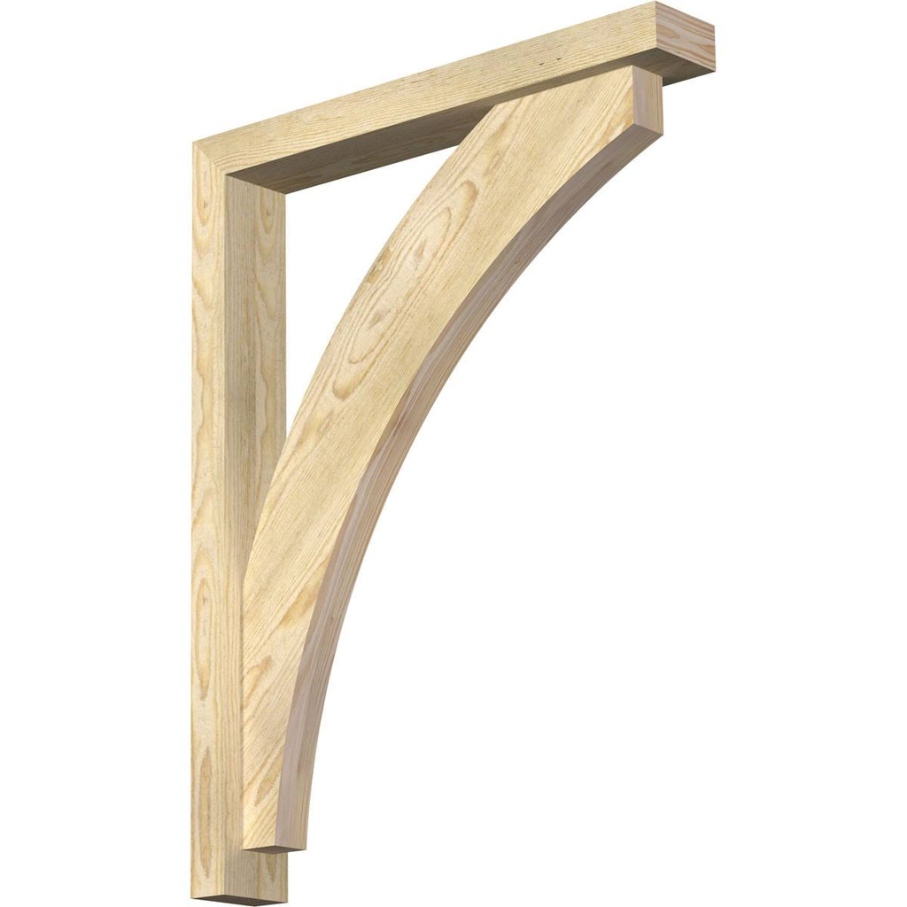 4x22W x 26x22D x 34x22H Thorton Block Rough Sawn Bracket with Offset Brace, Douglas Fir T81080
