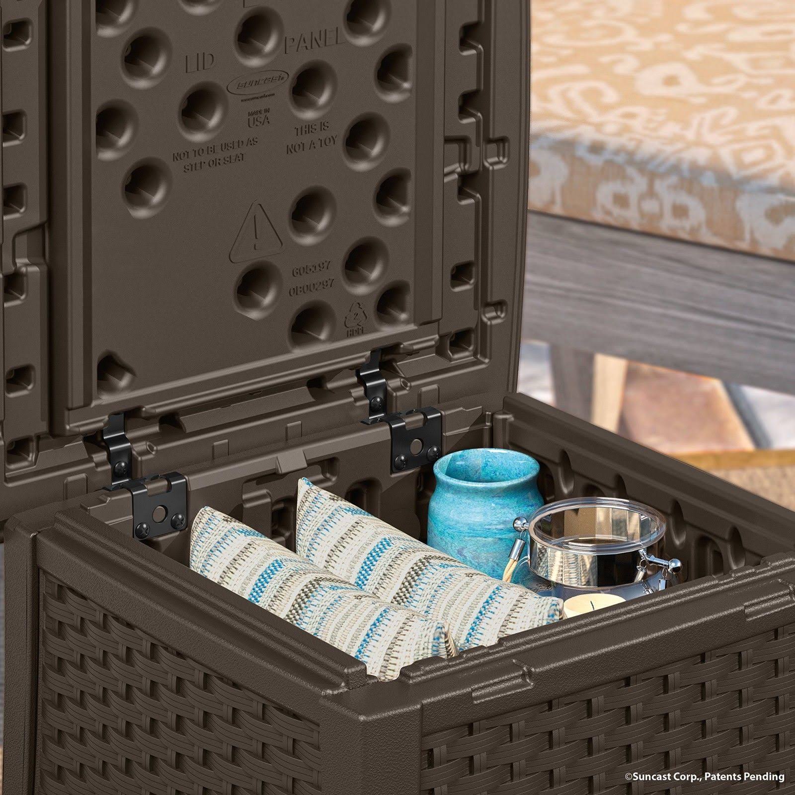 Resin Patio Storage End Table V5198