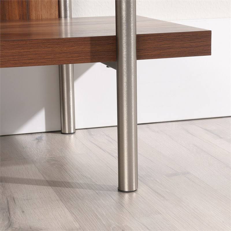 4-Shelf Wood and Metal Bookcase in Pearl Oak W518