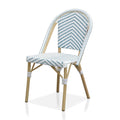 Natural Tone Patio Bistro Chairs (Set of 2) - Blue & White R16327