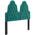 Tufted Teal Performance Velvet Twin Headboard S32044