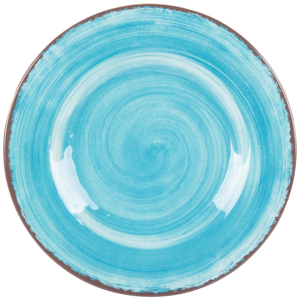 Aqua Round Melamine Salad Plate - 12/Case S4815