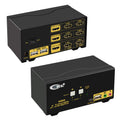 Triple Monitor HDMI KVM Switch 2 Port 4K@30Hz with Cables I28984