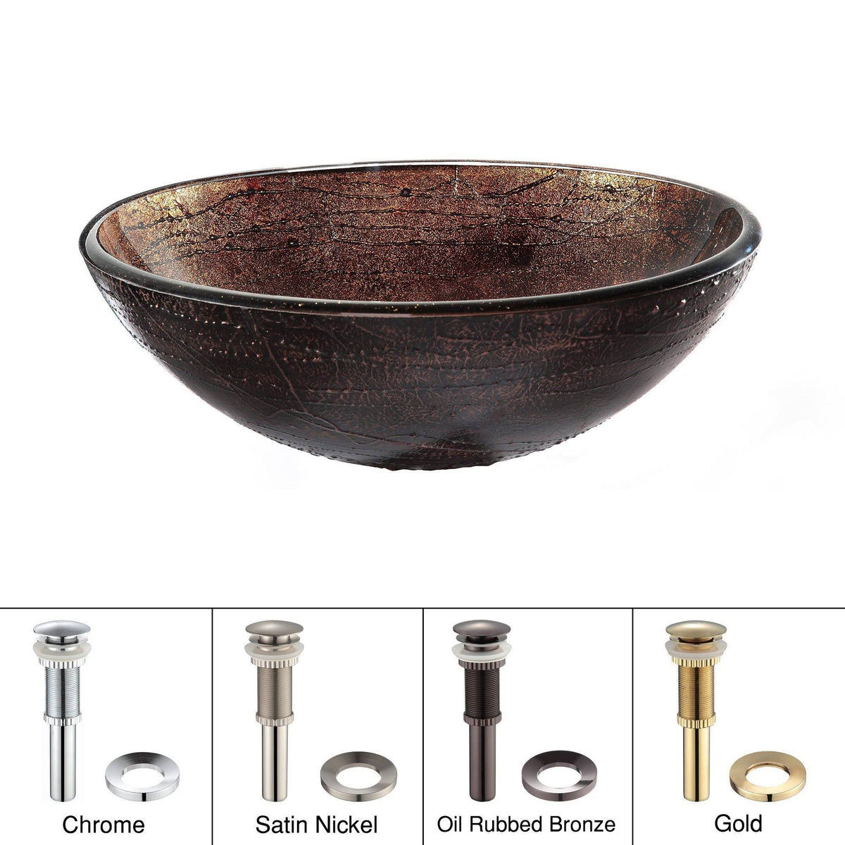 Oil Rubbed Bronze Circular Vessel Bathroom Sink K8043