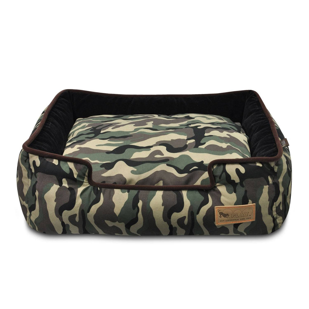 Camouflage Lounge Dog Bed - Green - Large Q388