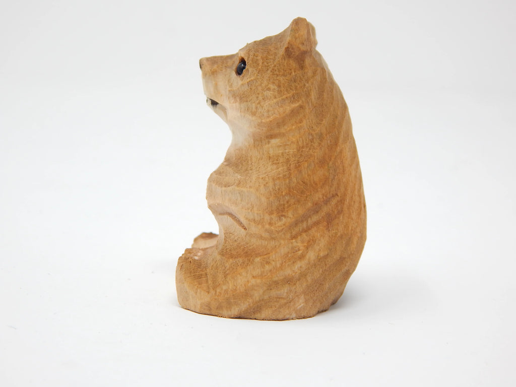 Brown Bear Wooden Carving Figurine E27640