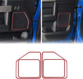 Red Carbon Fiber Door Loudspeaker Frame Trim Cover 4PCS H665