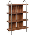 4-Shelf Wood and Metal Bookcase in Pearl Oak W518