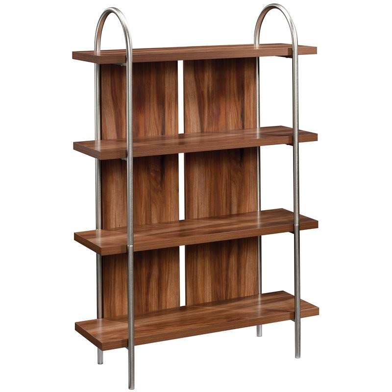 4-Shelf Wood and Metal Bookcase in Pearl Oak W518