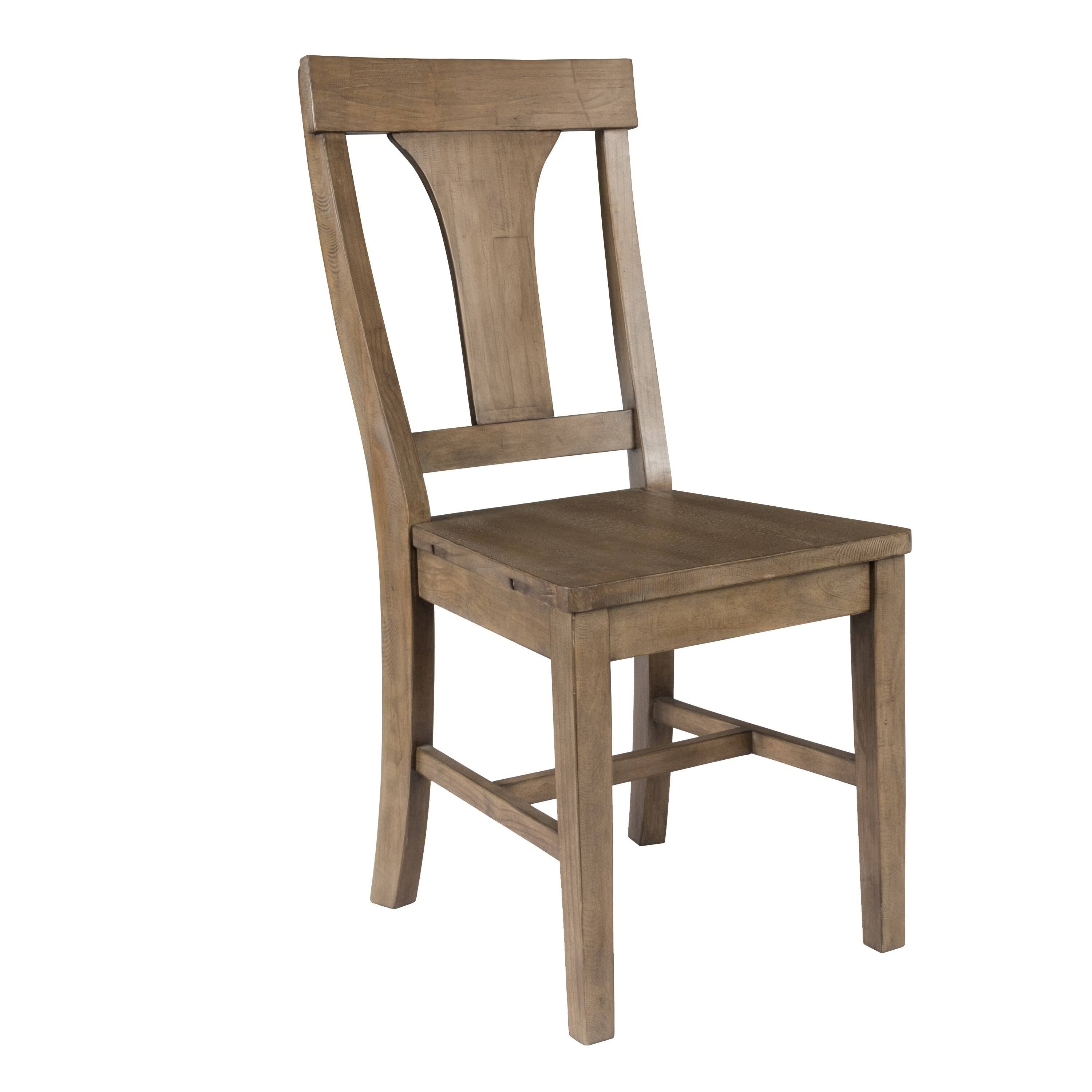 Distressed Gray Reclaimed Wood Dining Chair Set of 2 C182127