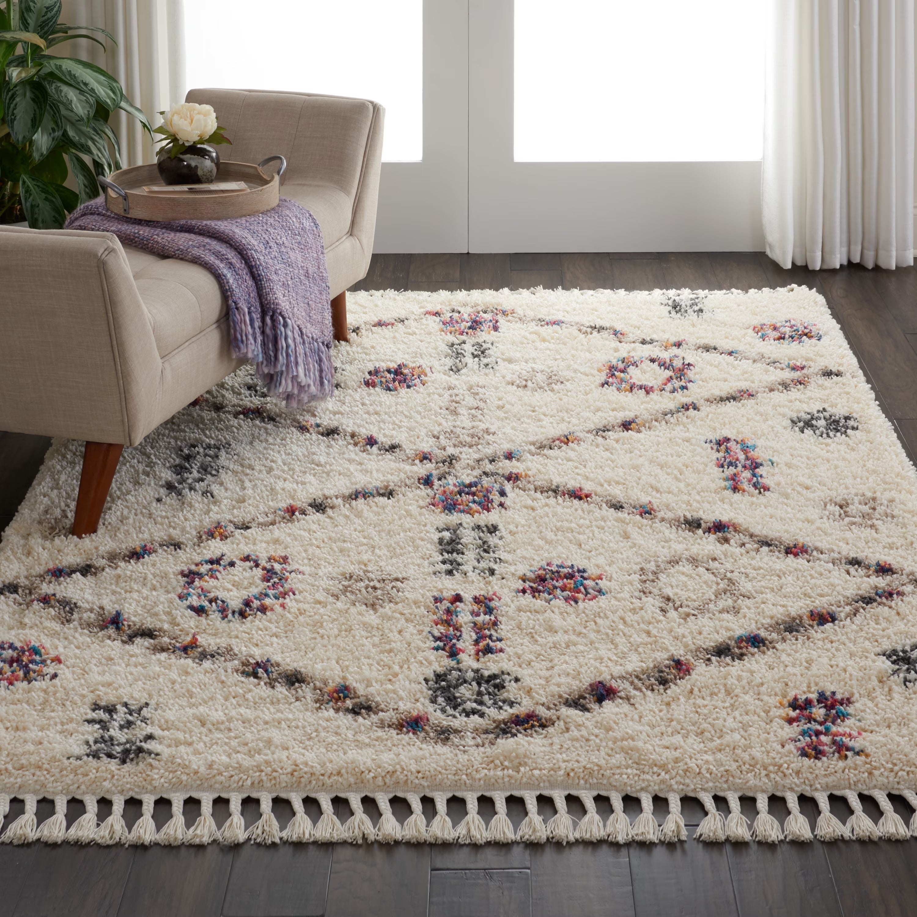 Ivory Shag Area Rug L22757
