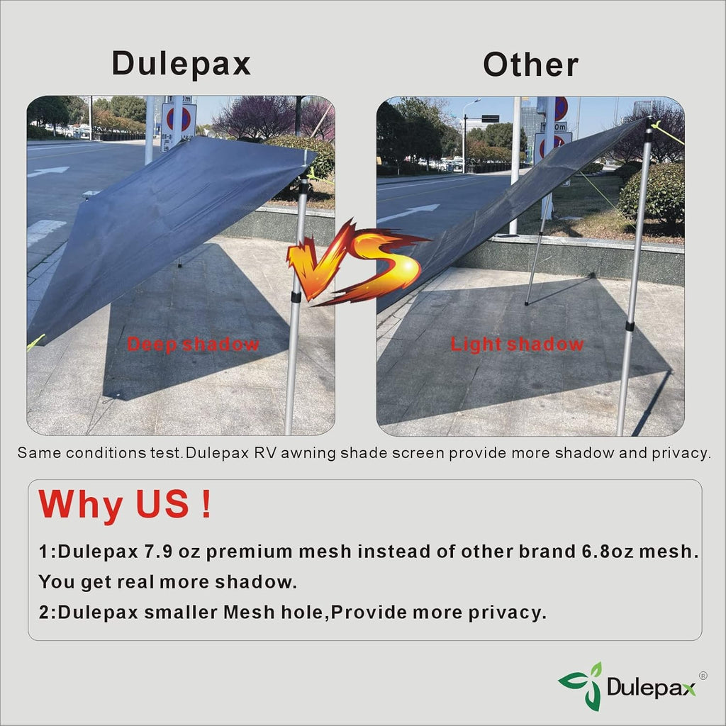 RV Awning Shade Screen with Zipper 8'X16'3'' Universal Sun Shade Screen with Complete Kits M747167